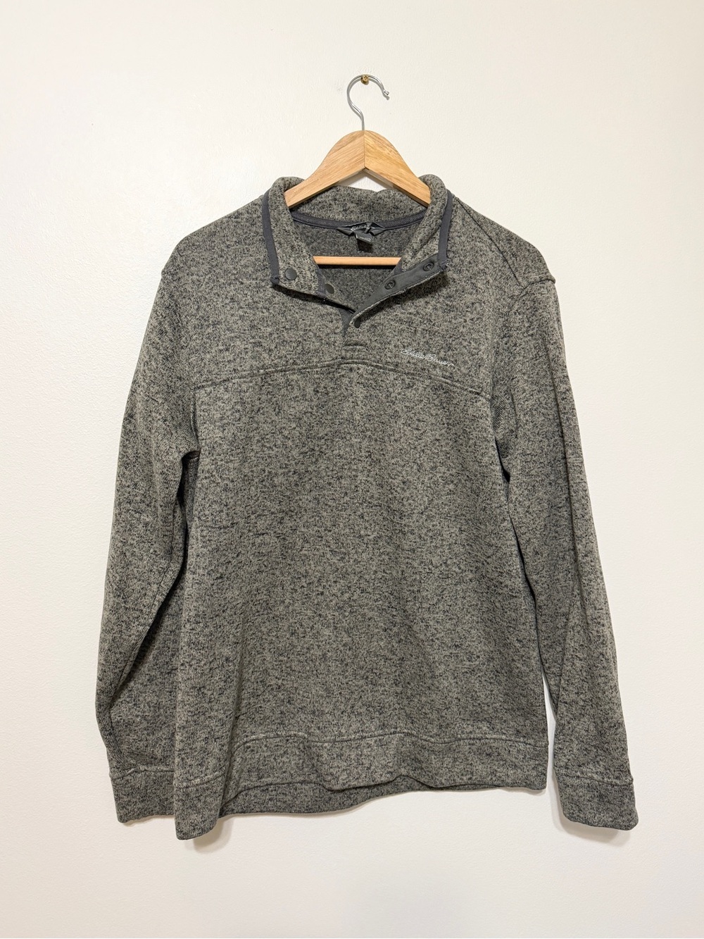 Eddie Bauer Men’s Quarter Snap Pullover Sweater Size Large